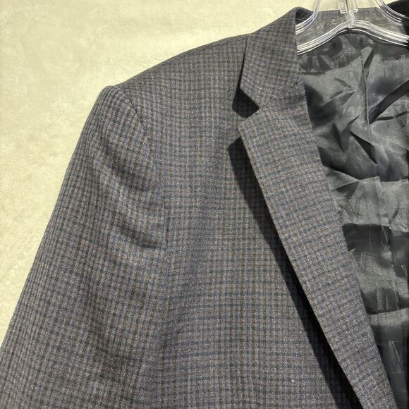 Versace Collection Sport Coat Blazer Jacket Navy Check Size 52 US 42 Virgin Wool - Picture 2 of 16
